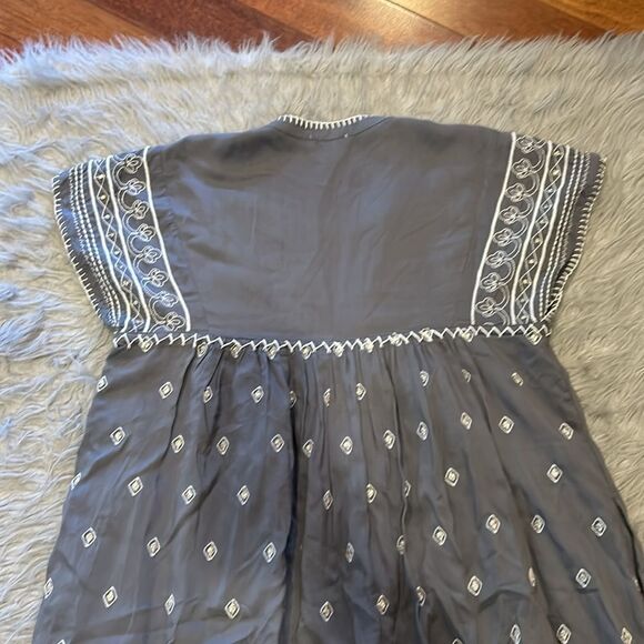 Sundance aura embroidered gray tunic boho embellished dress‎ - Picture 6 of 7
